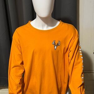 Legendary Whitetails Men's Bright Orange Long Sleeve Tee with Deer Skull Logo